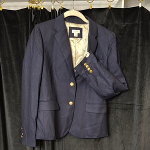 Elegant Navy Blazer with Gold Accents